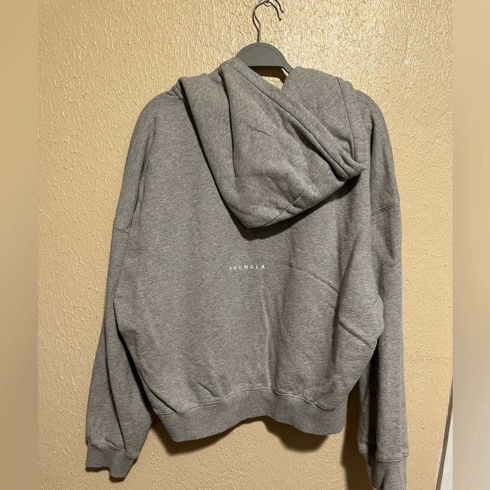 YoungLA Zip Up Hoodie Jacket Size Medium Full Zip Unisex 100% Cotton - Picture 2 of 7